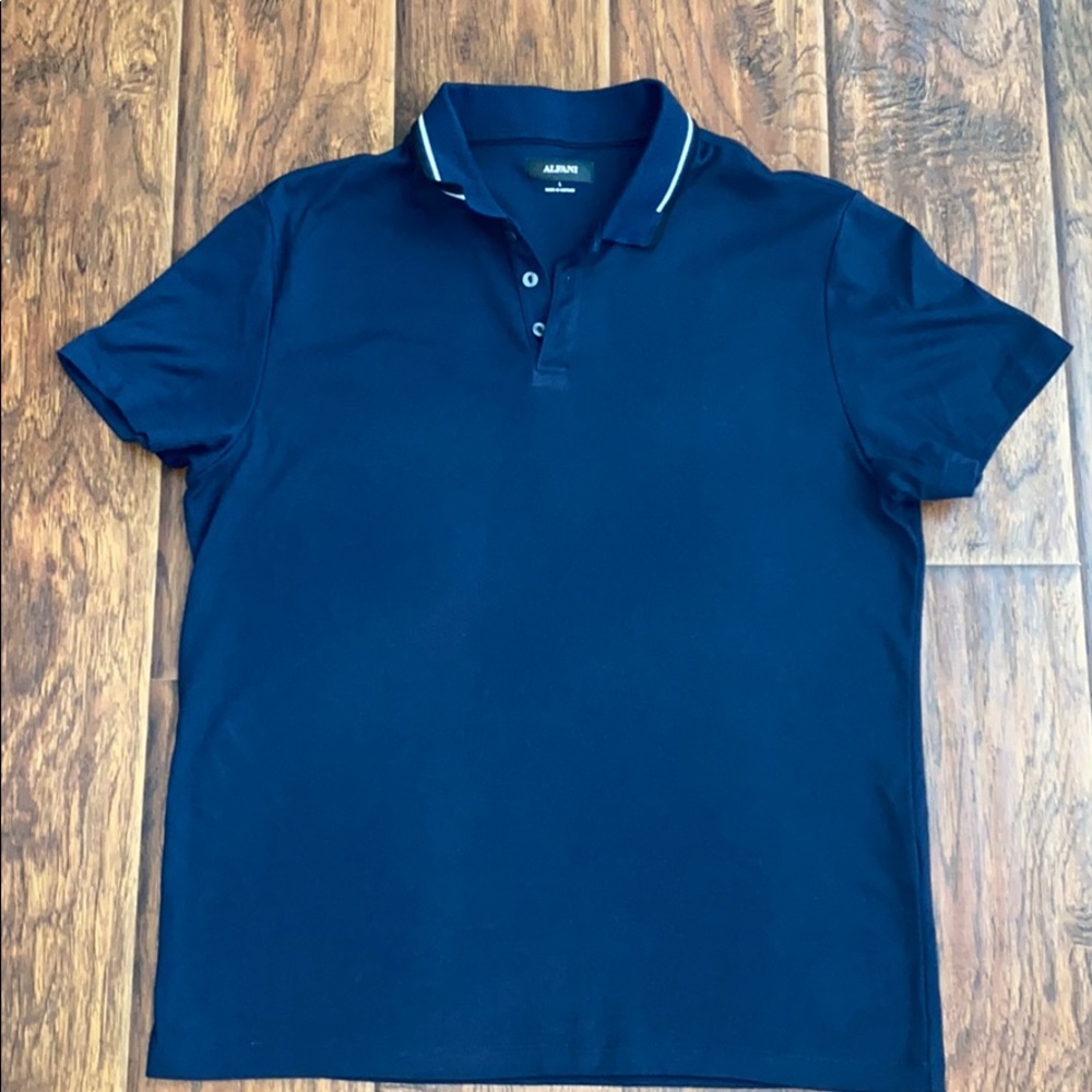 Blue casual men’s dress shirt